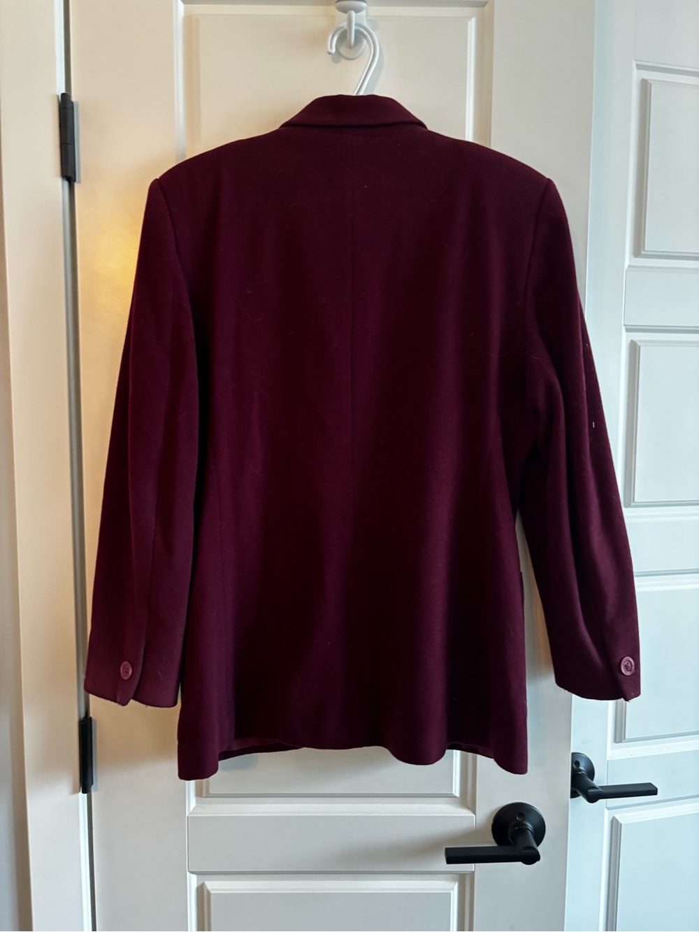 Vintage David Hechter Blazer Wool Oversized Wine Burgundy Red Size S M - Picture 3 of 4